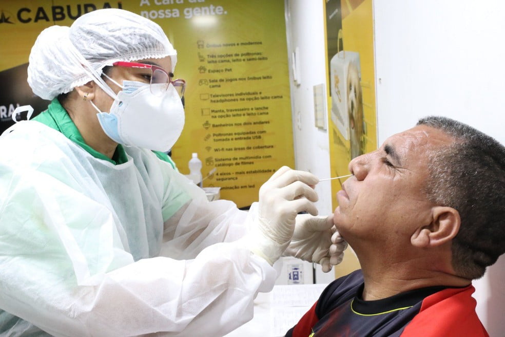 Teste para detectar Covid-19 é realizado no Amazonas. — Foto: Divulgação